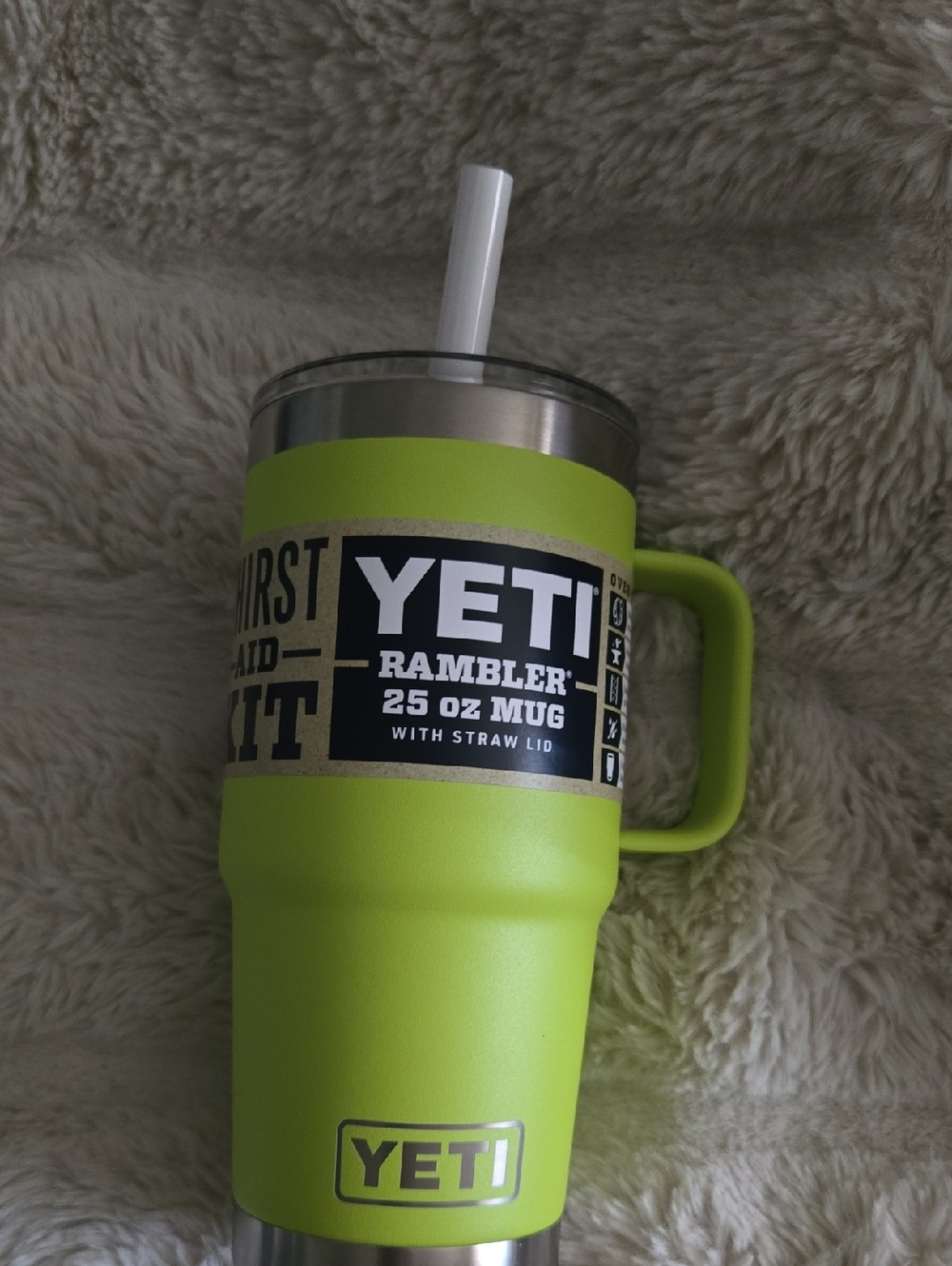 Yeti Rambler 25 oz Mug with Handle in Chartreuse